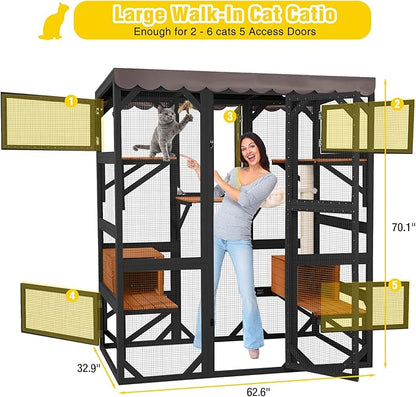 Aivituvin Catio Cat Enclosure Large Window Cat House - Image 6
