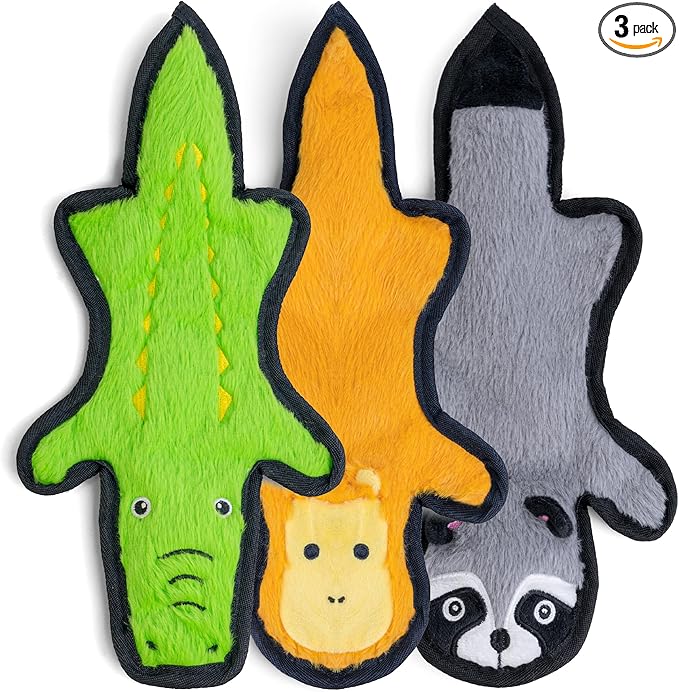 SHARLOVY No Stuffing Dog Toys Crinkle Squeaky, Long Lasting Chews by SHARLOVY