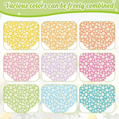 Weewooday 9 Pcs Summer Daisy Dog Bandanas Floral Birthday Handkerchief Scarf - Image 3