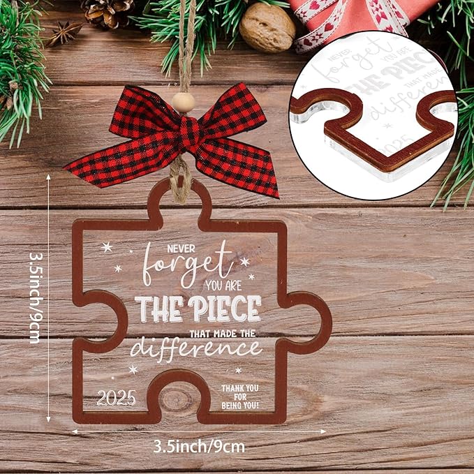 Christmas Puzzle Ornaments 2025 Thank You Ornament Never Forget You are The - Image 2