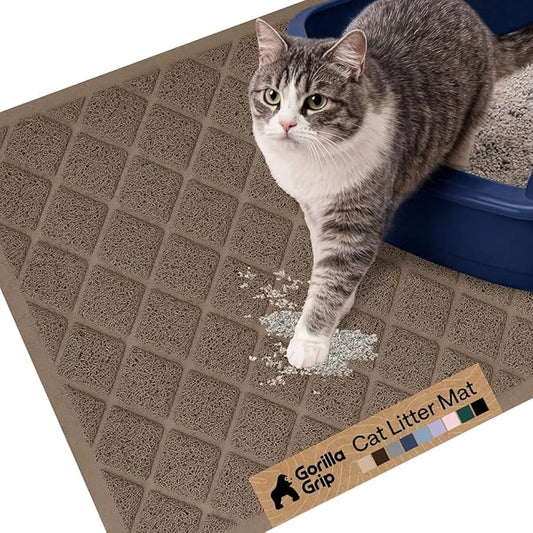 GORILLA GRIP Cat Litter Box Mat, Water Resistant, US Designed Kitty Litter by Unknown