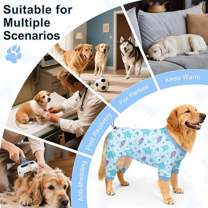 Bienbee Dog Pajamas, 4 Pack Dog Recovery Suit Shedding Suit Cute Soft Puppy - Image 7