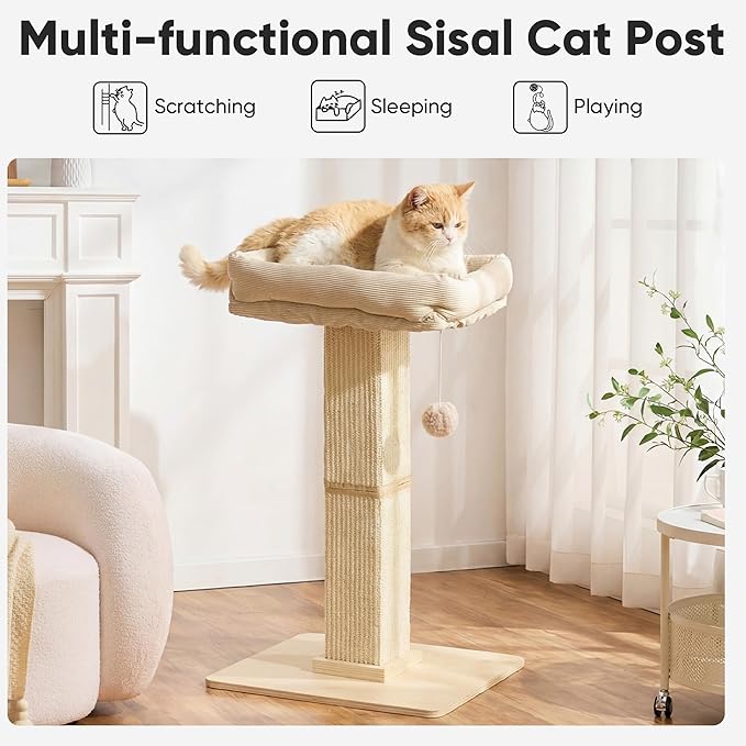 FUKUMARU Cat Scratching Post, Modern Style Tall Scratch Posts - Image 2
