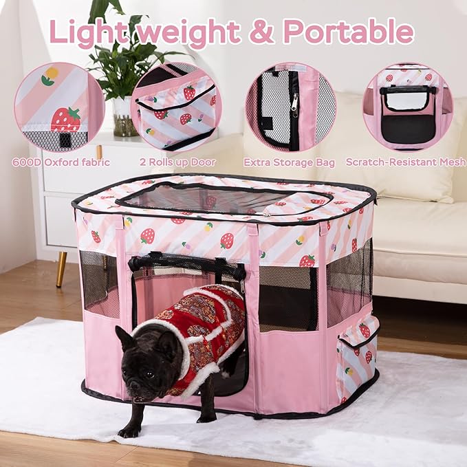 Portable Pet Cat Playpen, Cat Cages Indoor Collapsible Dog Crates Tent Kennel - Image 6