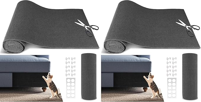 Cat Scratch Furniture Protector, 39.4"x15.8" Self Adhesive Cat Scratch Mat Pad by WAWINYAirVentFilters