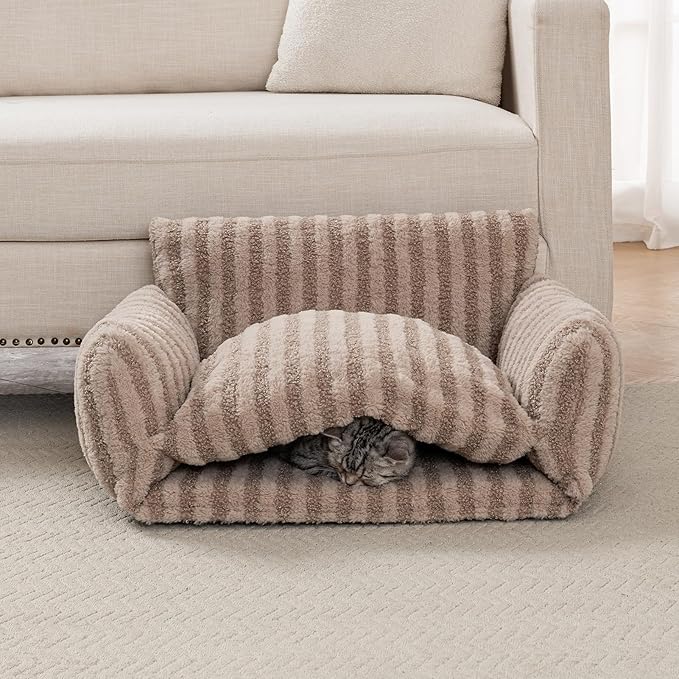 Hollypet Cat Bed Fluffy Plush Multifunctional Double-Layer Machine Washable - Image 6