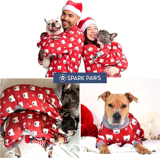 Spark Paws Dog Christmas Pajama, Dog Recovery Suit Male, Ultra-Soft and 4-Way - Image 8