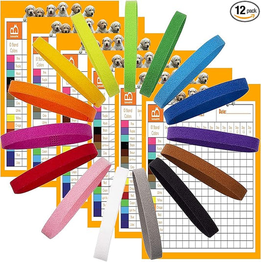 GAMUDA 15Pcs Newborn Puppy Collars, Super Soft Nylon Adjustable Whelping ID by GAMUDACollarsCollection