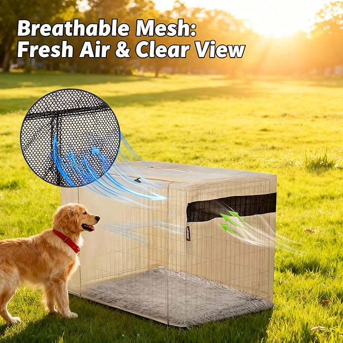 HiCaptain Dog Crate Cover 42.0" L x 28.0" W x 30.0" H - Image 2