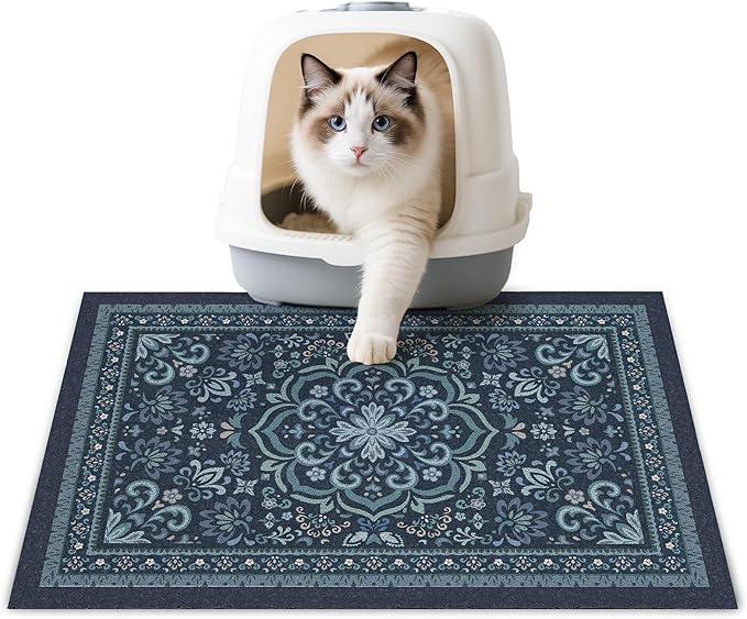 Unicorn Catcher Cat Litter Mat 24" x 15" Non-Slip Litter Box Mat Washable by UnicornCatcher