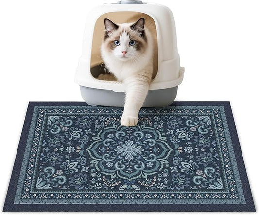 Unicorn Catcher Cat Litter Mat 24" x 15" Non-Slip Litter Box Mat Washable by UnicornCatcher