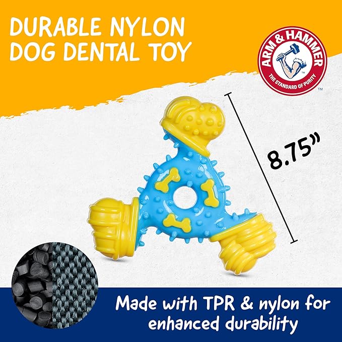 Arm & Hammer for Pets Nubbies TriBone Dog Dental Toy Peanut Butter Flavor - Image 6