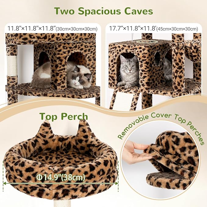 Globlazer Heavy Duty Cat Trees for Large Cats, Sturdy 72in Maine Coon Cat Tree - Image 4