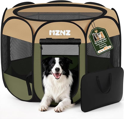 Dog Playpen, Portable Puppy Pet Crate Indoors by MZNZ