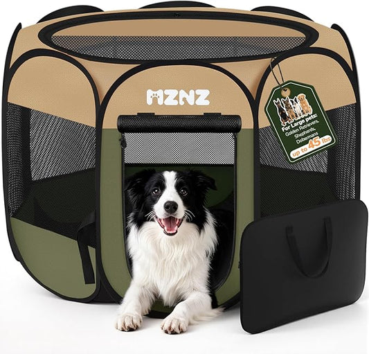 Dog Playpen, Portable Puppy Pet Crate Indoors by MZNZ