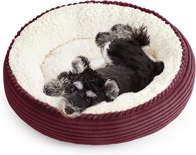 Love's cabin Round Donut Cat and Dog Cushion Bed, 24in Pet Bed by Lovescabin