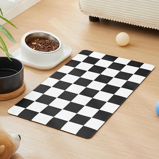 Checkered Dog Feeding Mat, Absorbent Mats by Ralxion