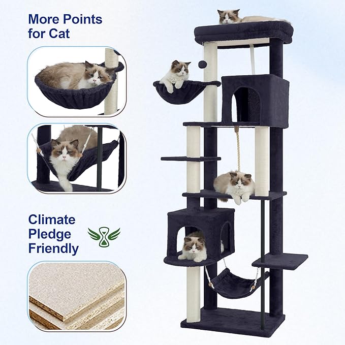 Gitelsnour Cat Tree for Indoor Cats Large Adult, 70.5'' Cat Tower - Image 5