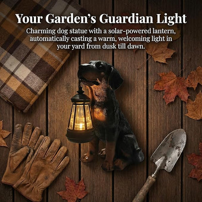 Dog Statue with Solar Lantern - Image 2