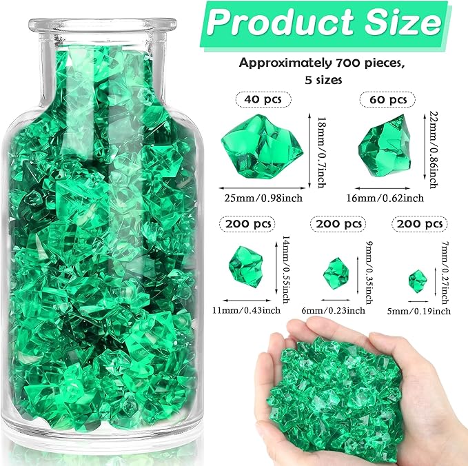 700Pcs Fake Ice Cubes 5 Size Acrylic Ice - Image 2