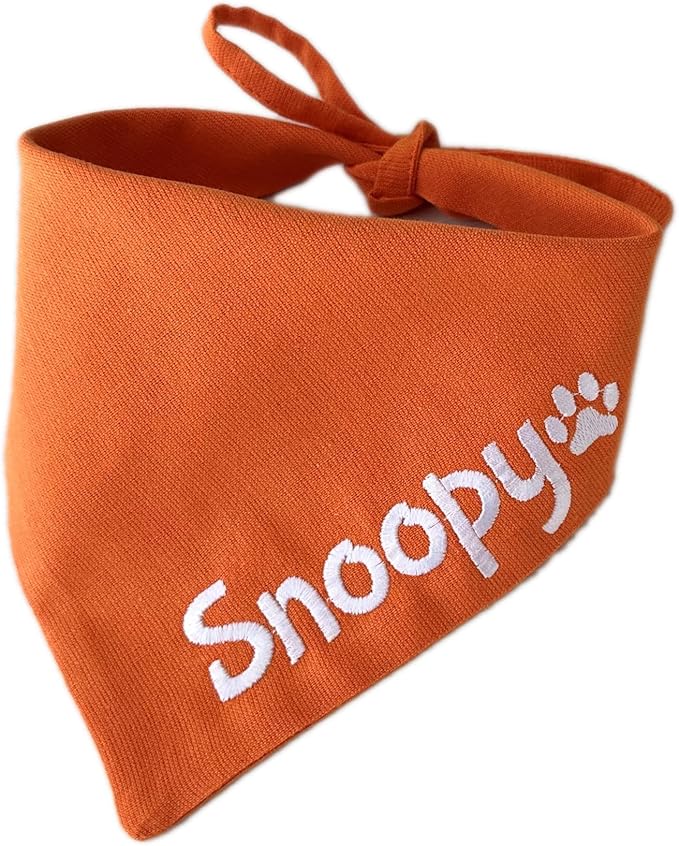 Personalized Dog Bandana Embroidered Name Custom Neckwear Dog Scarf Triangle by Handmade
