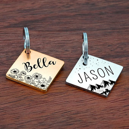 Ultra Joys Stainless Steel Pet ID Tag Dog Name Tags Personalized Front and Back - Image 2