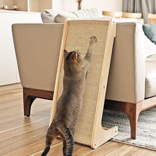 PETKARAY Cat Scratcher, Sisal Scratching Ramp, L Shape Scratch Pad by PETKARAY