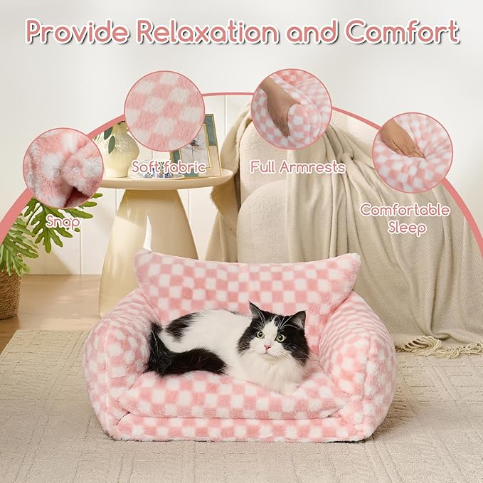 Hollypet Cat Bed Fluffy Plush Multifunctional Double-Layer Machine Washable - Image 6