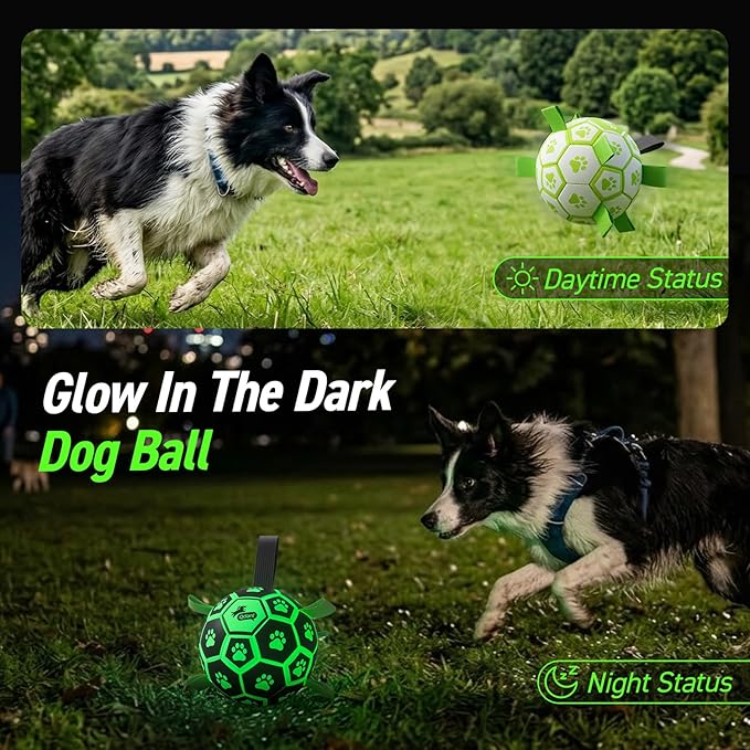 QDAN Glow in The Dark Dog Toys Soccer Ball - Image 3