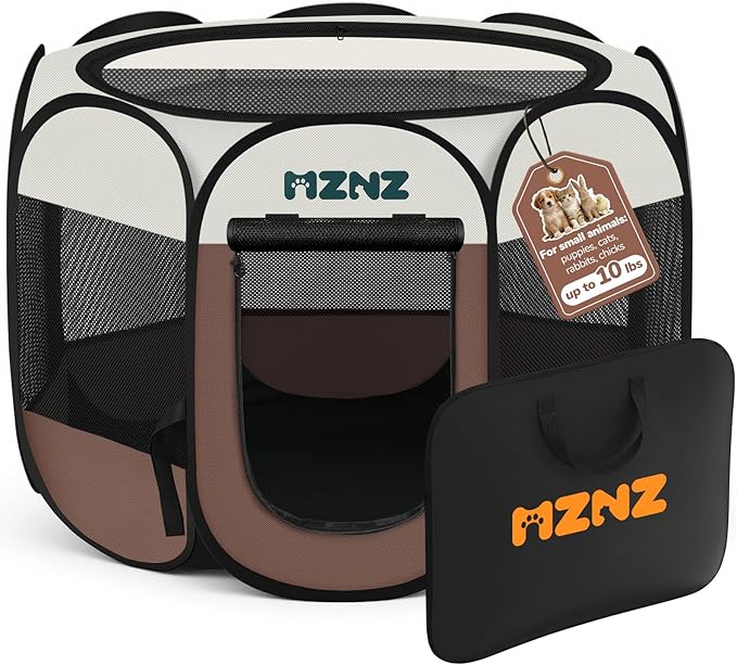 Dog Cat Playpen, Portable Small Animal Playpen Crate Indoor by MZNZ