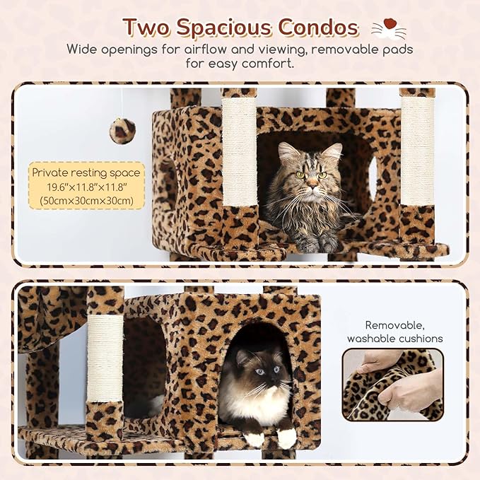 Globlazer Heavy Duty Cat Tree, 74inch Sturdy Cat Tower - Image 3