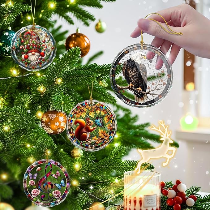 Stained Glass Eagle Christmas Ornaments, Christmas Hanging Ornament, Holiday - Image 4