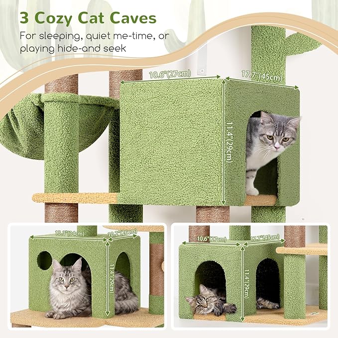Globlazer Cactus Cat Tree Tall, 71 inches Cat Tower - Image 3