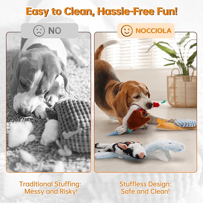 Nocciola Squeaky Dog Toys, No Stuffing Dog Toys - Image 5