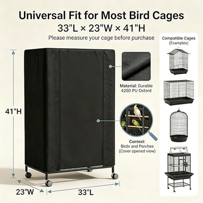 Universal Bird Cage Cover, Good Night Bird Cage Cover Good Night Blackout - Image 3
