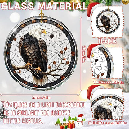 Stained Glass Eagle Christmas Ornaments, Christmas Hanging Ornament, Holiday - Image 2