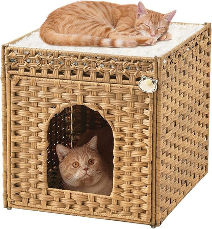 SETVSON Cat Beds for Indoor Cats Extra Large Double Cat Cave Pet Cube, by SETVSON