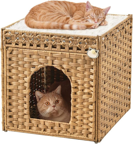 SETVSON Cat Beds for Indoor Cats Extra Large Double Cat Cave Pet Cube, by SETVSON