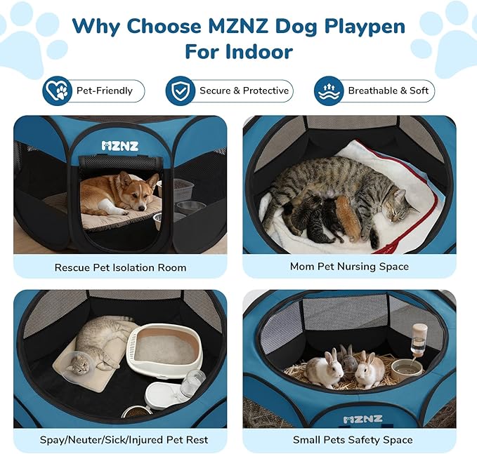 Dog Cat Playpen, Portable Puppy Pet Crate Indoors - Image 3