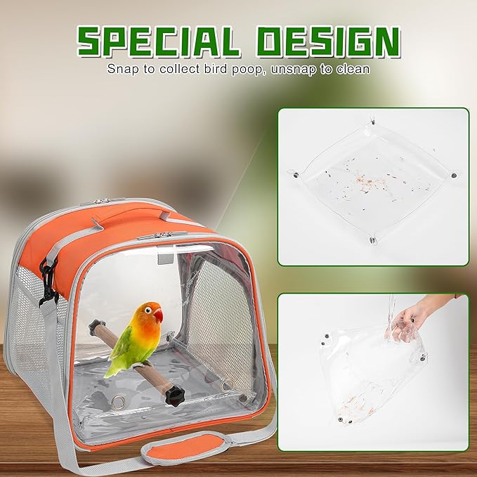 Small Bird Carrier, Large Window Travel Cage - Image 4