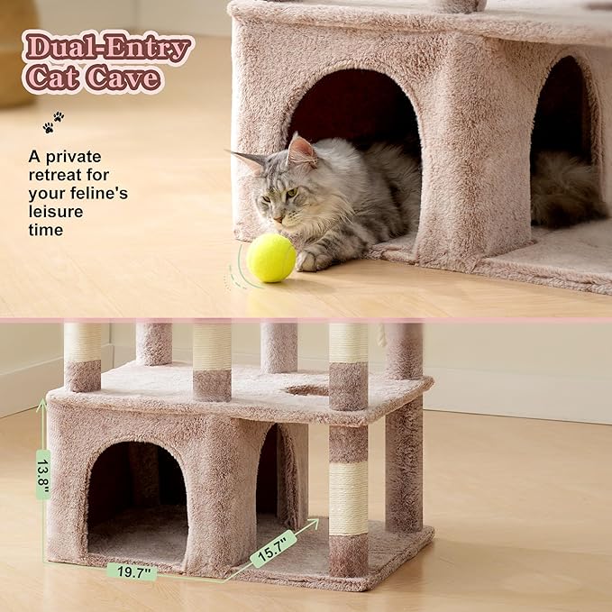 Heybly Cat Tree, 71-Inch Tall Cat Tower - Image 6