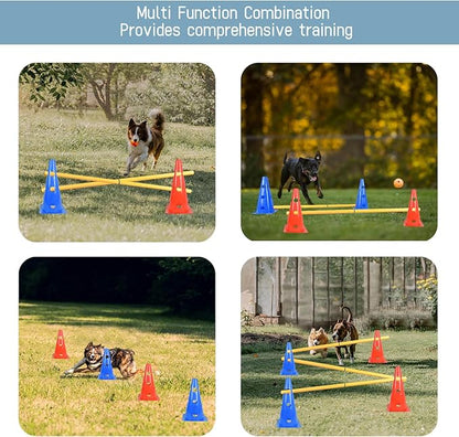 TNZMART Dog Agility Hurdle Cones Pet Jump Training Set Dog Agility Course - Image 4