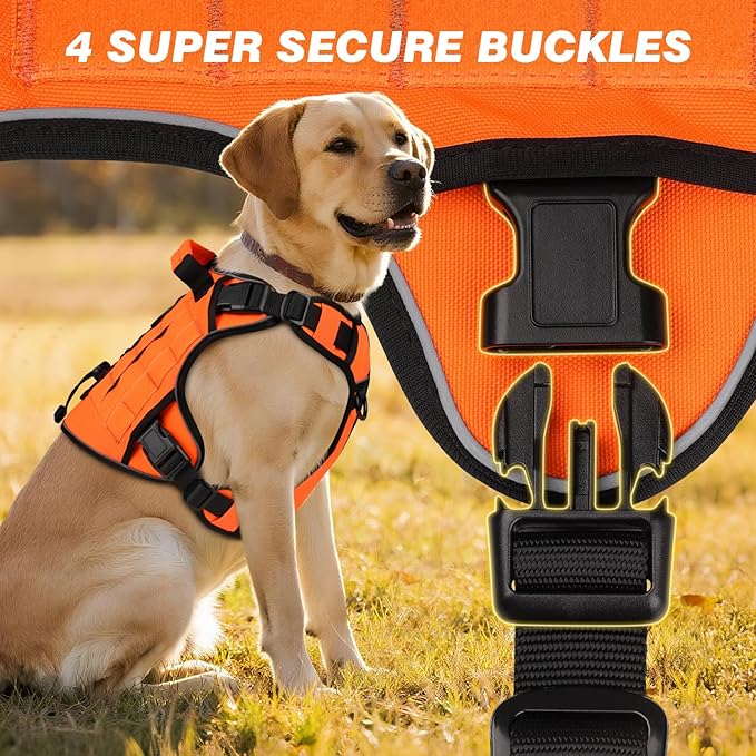 WINGOIN Orange Tactical Dog Harness - Image 4