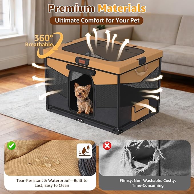 LOOBANI Foldable Dog Playpen for Small Dogs, Indoor/Outdoor Puppy Playpen - Image 3