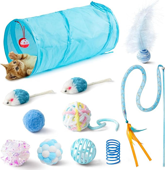 MALLMALL6 Cat Toy Set Interactive Cat Toys 11Pcs Pack by MALLMALL6