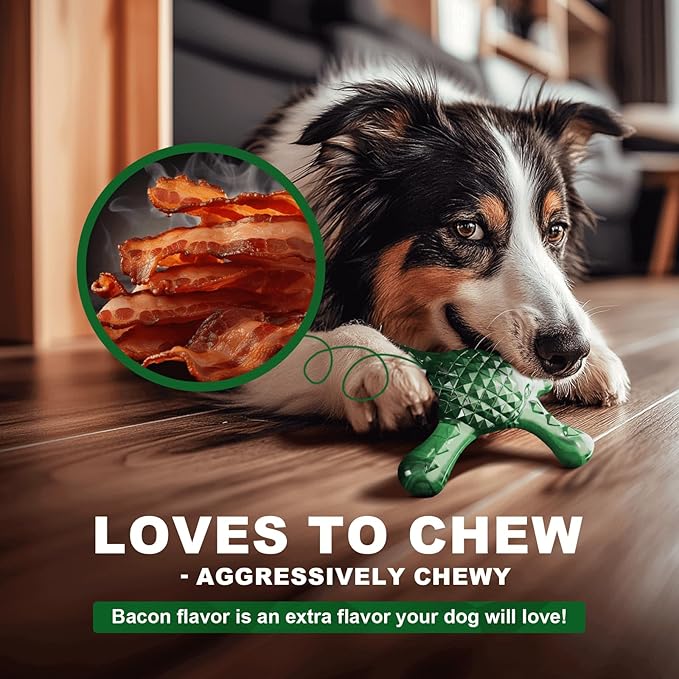 Tough Dog Chew Toy for Aggressive Chewers – Durable Bacon Flavored Nylon Bone - Image 3