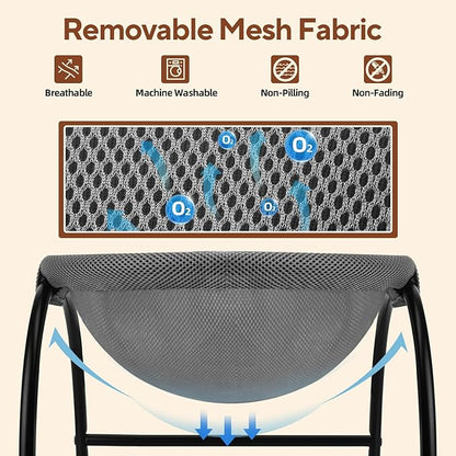 LIFLIX Raised Cat Hammock Bed, Free Standing Cat Cot - Image 4