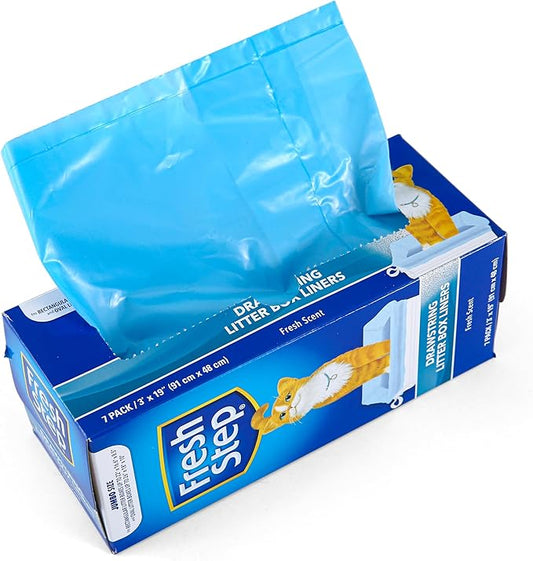 Fresh Step Jumbo Drawstring Cat Litter Box Liners, Scented Heavy Duty Kitty by FreshStep