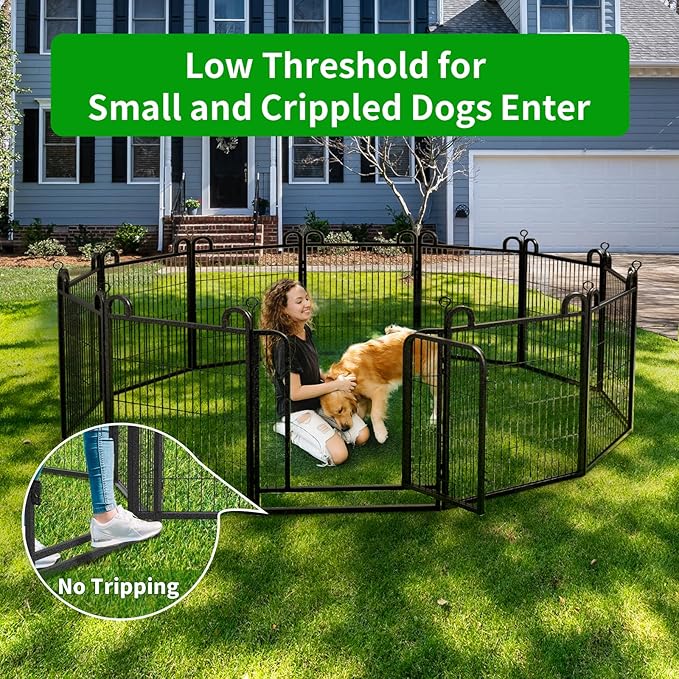 Puppy Playpen 12 Piece Panels Small Dog Fence Outdoor Indoor Use 24" Height - Image 4