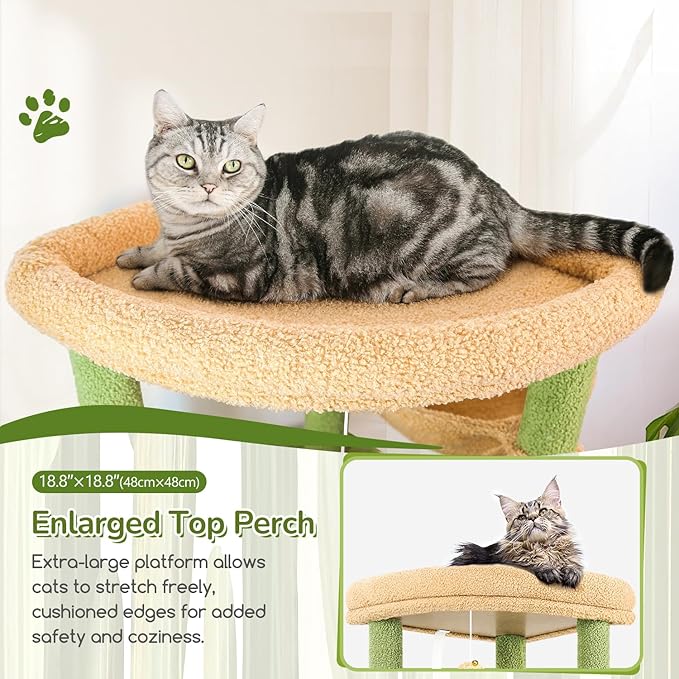 Globlazer Cactus Heavy Duty Cat Tree, 74in Tall Sturdy Cat Tower - Image 3